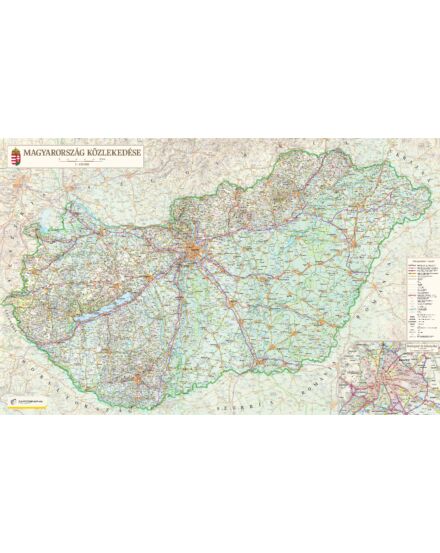 Cartographia Magyarország közlekedése falitérkép - választható méret és kivitel