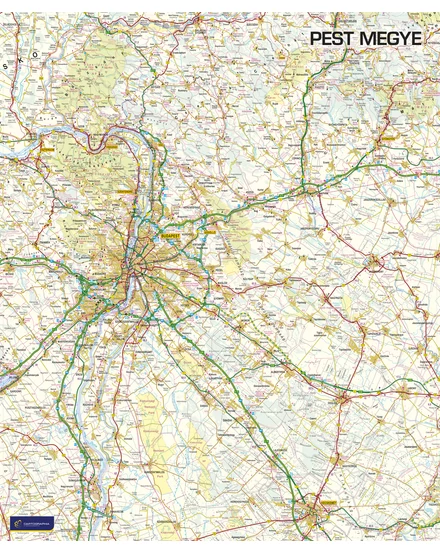 Cartographia Pest megye falitérkép 70x80 cm - választható kivitelekben