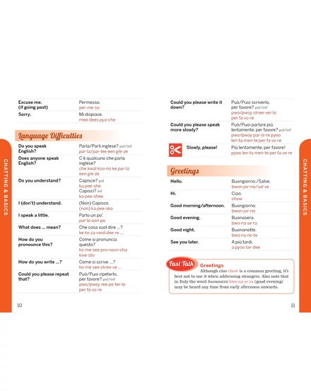 Fast Talk Italian- olasz útiszótár Lonely Planet (angol)-9781787015593
