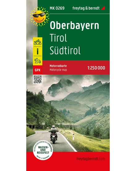 Cartographia Felső-Bajorország - Tirol- Dél-Tirol motoros térkép (MK0269) - Freytag-9783707919813