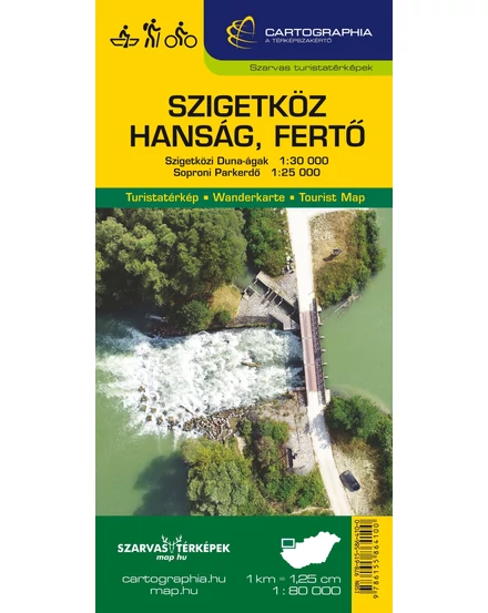 Cartographia Szigetköz, Hanság, Fertő kerékpáros-, vízisport- és turistatérkép 9786155864100