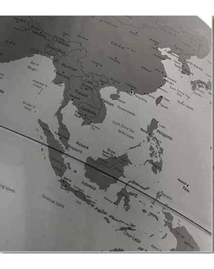 Cartographia Földgömb 25cm ANGLO SILVER (ezüst), angol nyelvű - 8007239985001