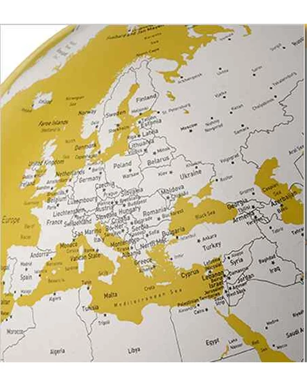 Cartographia Földgömb 30cm EVOLVE GOLDEN YELLOW, angol nyelvű - 8007239984950