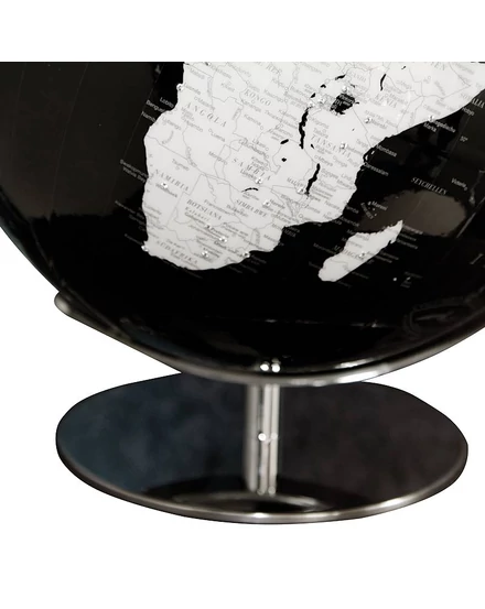 Cartographia - Földgömb Swarovski kristállyal - világítós, fekete kontúrral 34 cm - ARTLINE BLACK