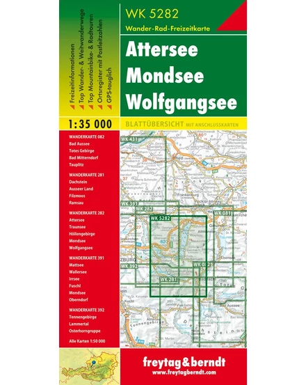 WK 5282 Attersee-Mondsee-Wofgangsee turistatérkép (Freytag)