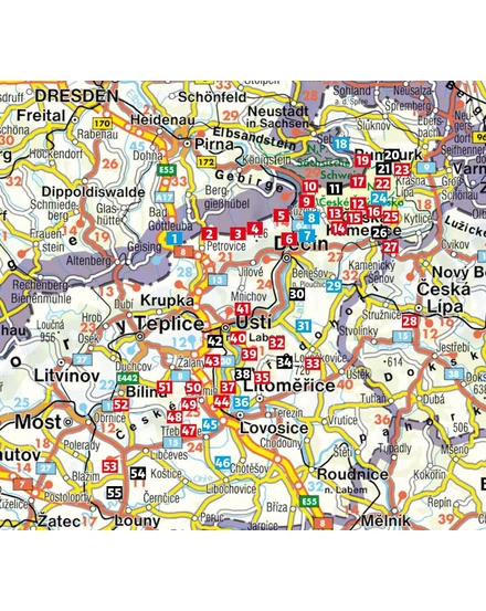 Cartographia Cseh-Svájc, Cseh-középhegység Rother túrakalauz (német) - 9783763346899