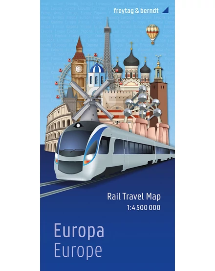Cartographia Európai vasutak és kompok térkép - Freytag - 9783707924206