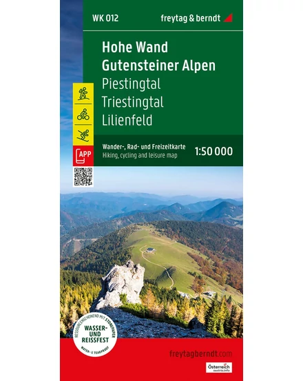 Cartographia WK012 Hohe Wand–Gutensteiner Alpen–Piestingtal–Lilienfeld–Triestingtal turistatérkép (Freytag) 9783707922974
