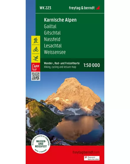 Cartographia WK223 Karnische Alpok-Gailtal-Gitschtal-Nassfeld-Lesachtal-Weisensee-Oberdrautal turistatérkép (Freytag) 9783707920628