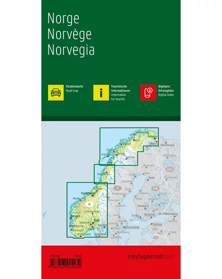 Cartographia Norvégia térkép (Freytag) 9783707924039