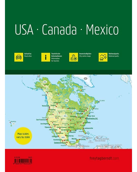Cartographia USA, Kanada, Mexikó atlasz (Freytag) 9783707924435