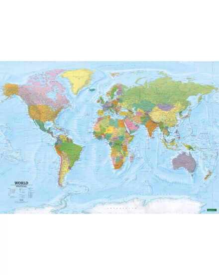 Cartographia Világtérkép politikai és domborzati - fémléces falitérkép (angol) - Freytag 9783707924497
