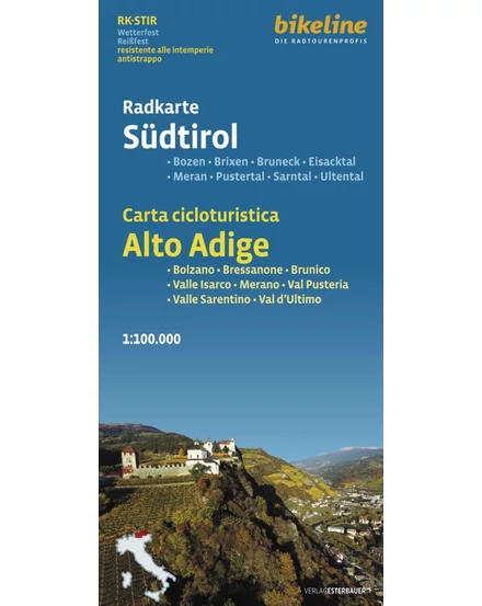 Cartographia Dél-Tirol kerékpáros térkép 9783711102676