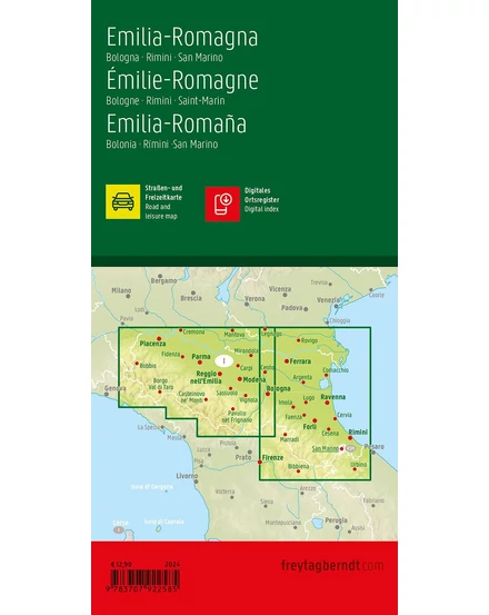 Cartographia Emilia-Romagna/Bologna/San Marino autó- és szabadidőtérkép (Freytag) 9783707922585