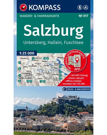 Cartographia K 017 Salzburg és környéke turistatérkép-Kompass-9783991542681