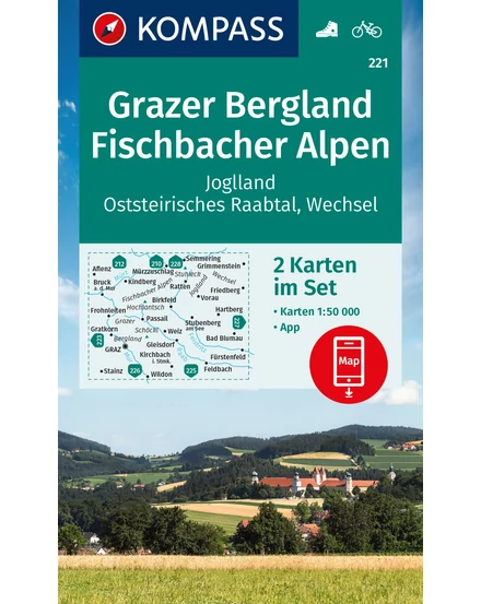 CartographiaK 221 Grazi hegyvidék - Fischbacher Alpok turistatérkép-9783991219927
