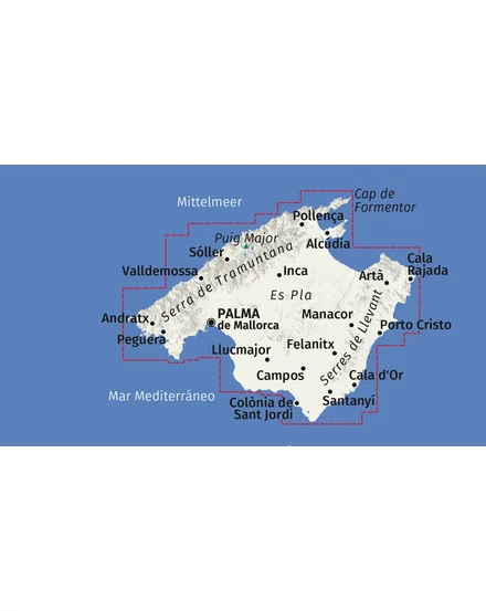 Cartographia-K 2230 Mallorca turistatérkép, 4 részes térképszett-9783991543794