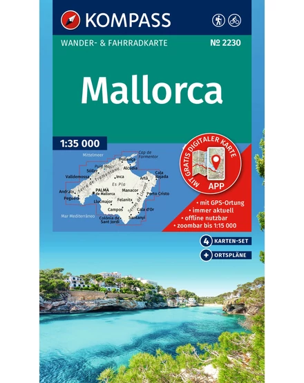 Cartographia-K 2230 Mallorca turistatérkép, 4 részes térképszett-9783991543794