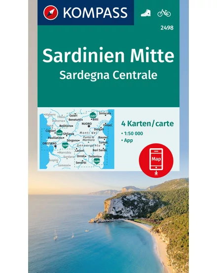 Cartographia K 2498 Szardínia középső részének turistatérképe 9783991540748