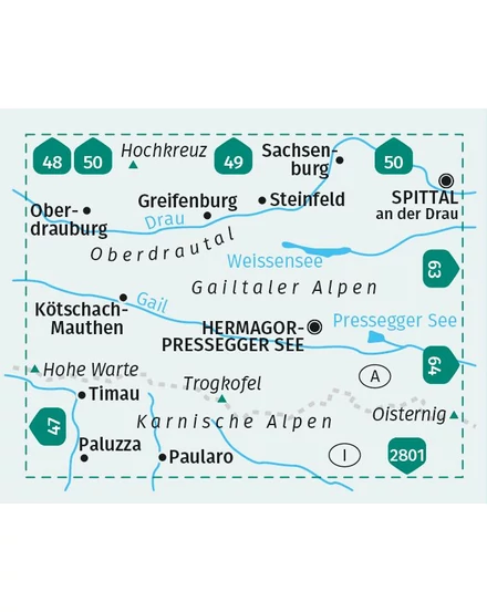 Cartographia K 60 Gailtaler Alpen, Karnische Alpen, Oberdrautal turistatérkép-9783991217862
