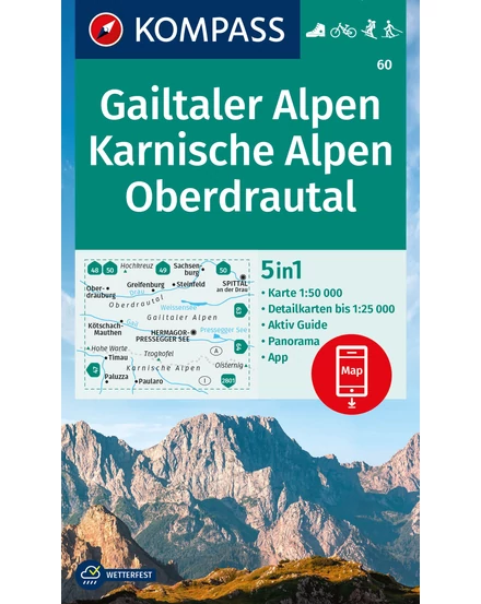 Cartographia K 60 Gailtaler Alpen, Karnische Alpen, Oberdrautal turistatérkép-9783991217862