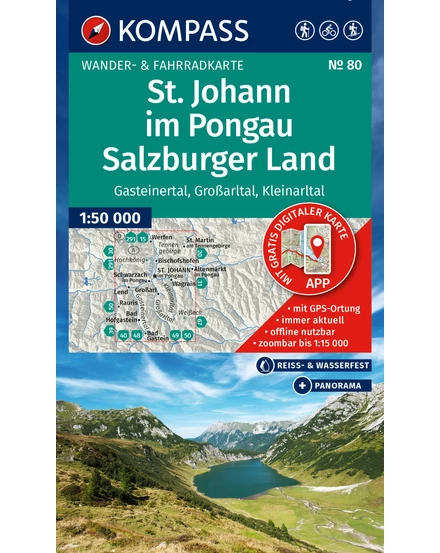 Cartographia-K 80 St. Johann im Pongau, Salzburger Land turistatérkép-9783991542773