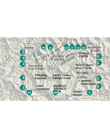 Cartographia-K 82 Tauferer Ahrntal / Valli di Tures e Aurina turistatérkép-9783991543275