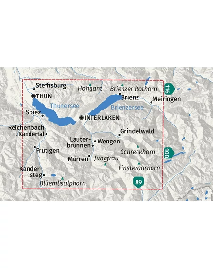 Cartographia K 84 Jungfrau Régió, Thundersee, Brienzersee turistatérkép 9783991543084