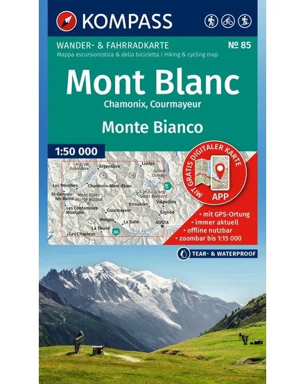 Cartographia K 85 Mont Blanc turistatérkép 9783991543749
