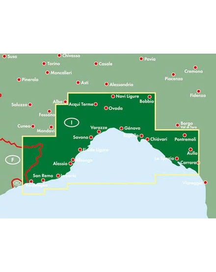 Liguria - Olasz riviéra - Genova autó- és szabadidőtérkép (Freytag)