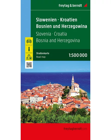 Cartographia Horvátország/Szlovénia/Bosznia kemény borítós térkép  (Freytag) 9783707922066