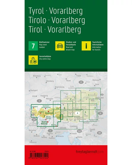 Cartographia Tirol autó- és szabadidőtérkép - Freytag - 9783707923124