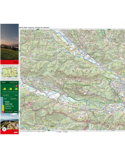 Cartographia WK224 Faaker See-Ossiacher See-Villach-Dreilandereck-Unteres Gailtal turistatérkép (Freytag) 9783707922103