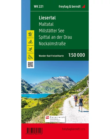 Cartographia WK221 Liesertal-Maltatal-Millstatter See-Spittal an der Drau-Nockalmstrasse turistatérkép (Freytag) 9783850847216