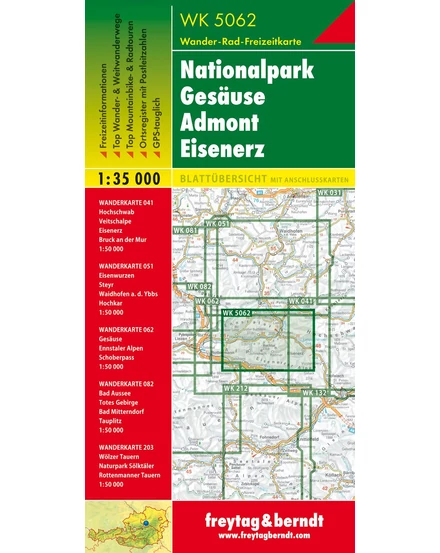 WK 5062 Gesause Nemzeti Park (Admont, Eisenerz) turistatérkép (Freytag)