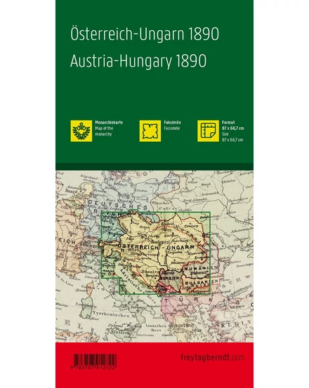 Magyarország-Ausztria 1890 történelmi térkép