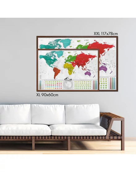 Cartographia-Világtérkép-kaparós-angol-Blanc/arany-8588007452593