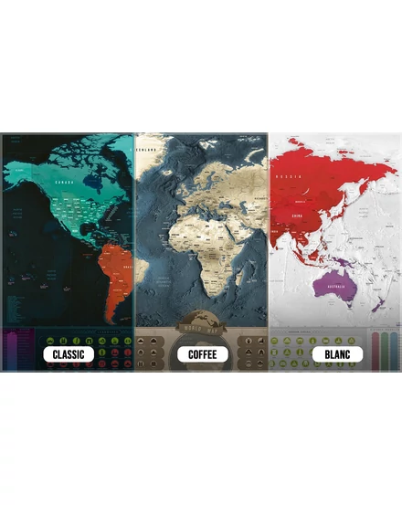 Cartographia-Világtérkép-kaparós-angol-Blanc/arany-8588007452593