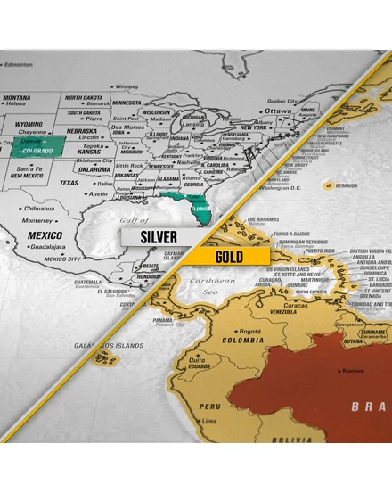 Cartographia-Világtérkép-kaparós-angol-Blanc/arany-8588007452593