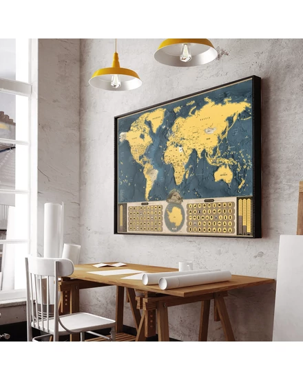 Cartographia-Világtérkép-kaparós-angol-Coffee/arany-8588007452586