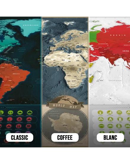 Cartographia-Világtérkép-kaparós-angol-Coffee/arany-8588007452586