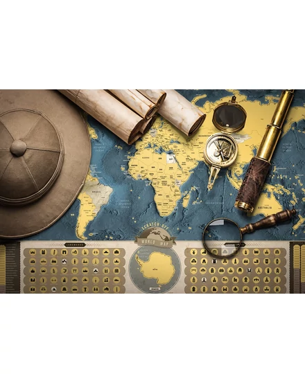 Cartographia-Világtérkép-kaparós-angol-Coffee/arany-8588007452586