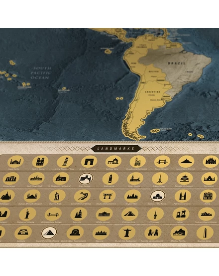 Cartographia-Világtérkép-kaparós-angol-Coffee/arany-8588007452586