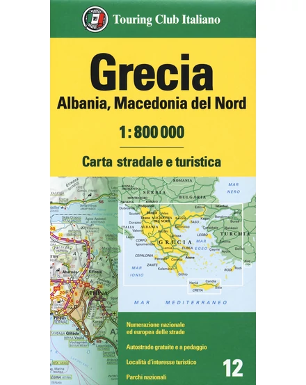 Cartographia Görögország, Albánia, Észak-Macedonia térkép - TCI - 9788836576340