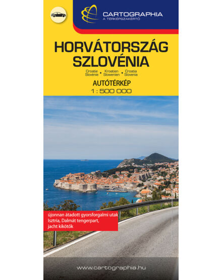 Horvátország-Szlovénia -keményborítós-térkép-cartographia