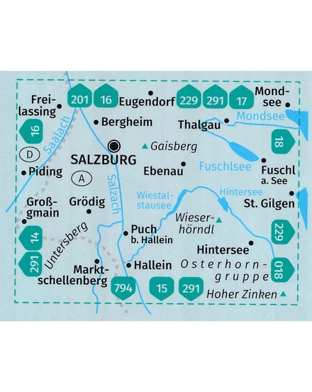 K 017 Salzburg és környéke turistatérkép-Kompass-9783990448878