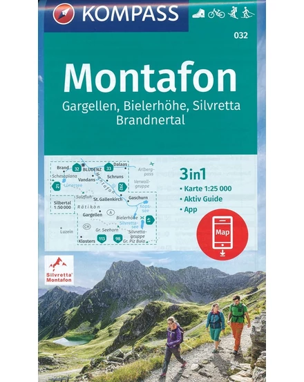 Cartographia K 032 Montafon, Gargellen, Bielerhöhe, Silvretta turistatérkép - 9783990447437