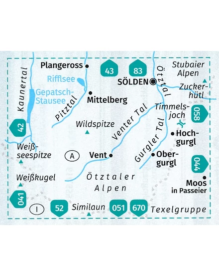 Cartographia K 042 Inneres Ötztal, Pitztal, Gurgler Tal, Venter Tal turistatérkép 9783991212546