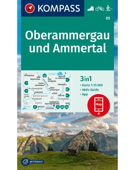 Cartographia K 05 Oberammergau turistatérkép-9783991214519