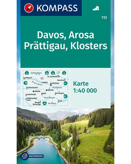 Cartographia K 113 Davos, Arosa, Prattigau, Klosters turistatérkép 9783991212829